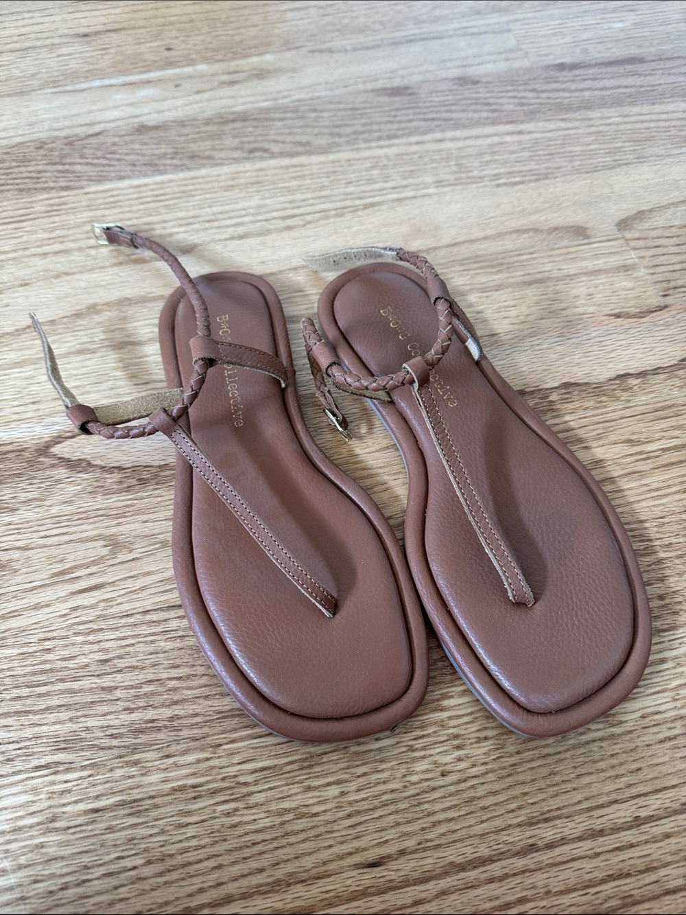 BOG COLLECTIVE Womens Braided T-Strap Sandals